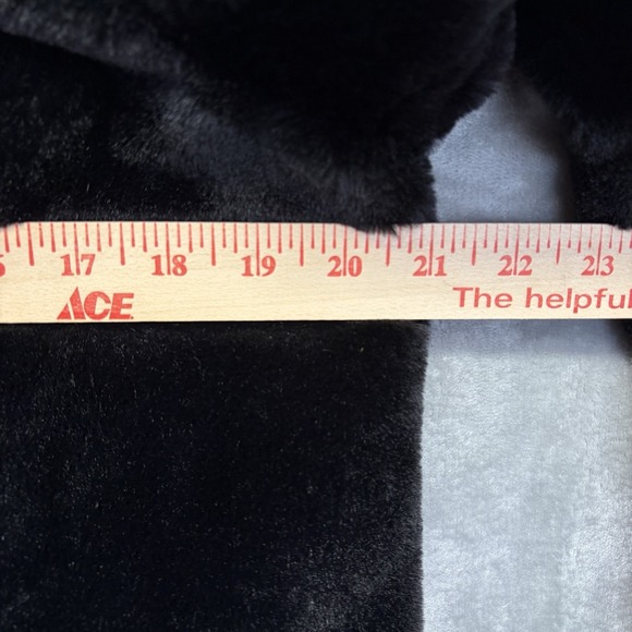 Tribal Women's Faux Fur Coat Size Petite Small Black Mob Wife Glam Retro Collar - Picture 6 of 9